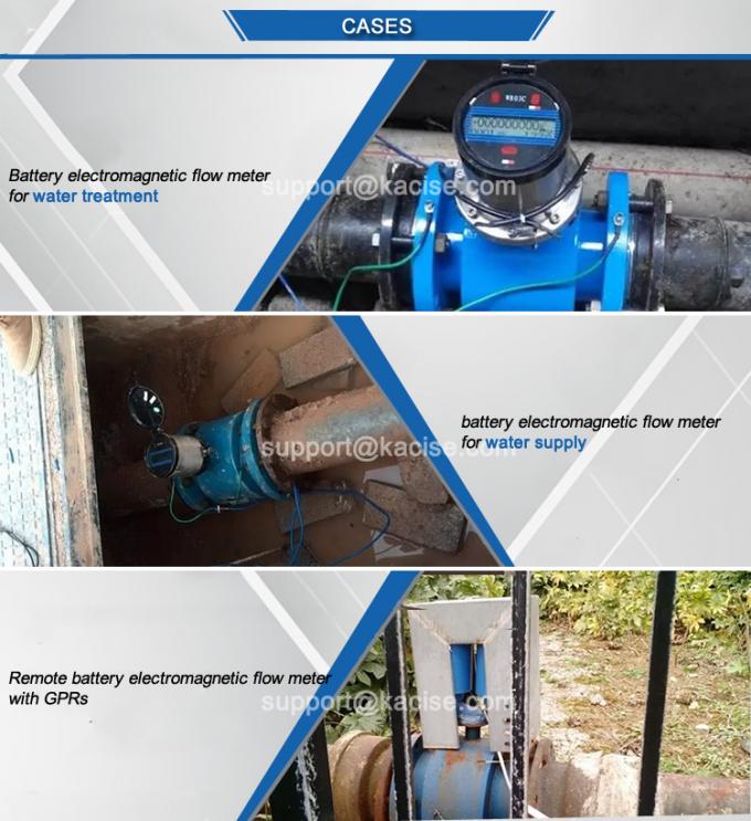 GPRS Wireless Smart Water Flow Meter , Electromagnetic Type Flow Meter