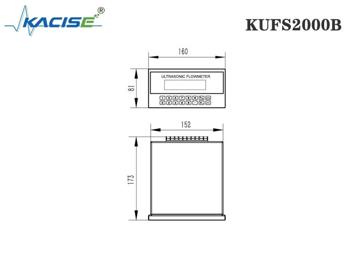 Clamp On Type Ultrasonic Flow Meter Panel Mount KUFS2000B with accuracy ≤1%
