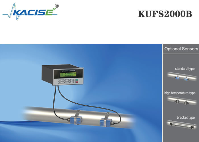 Clamp On Type Ultrasonic Flow Meter Panel Mount KUFS2000B with accuracy ≤1%