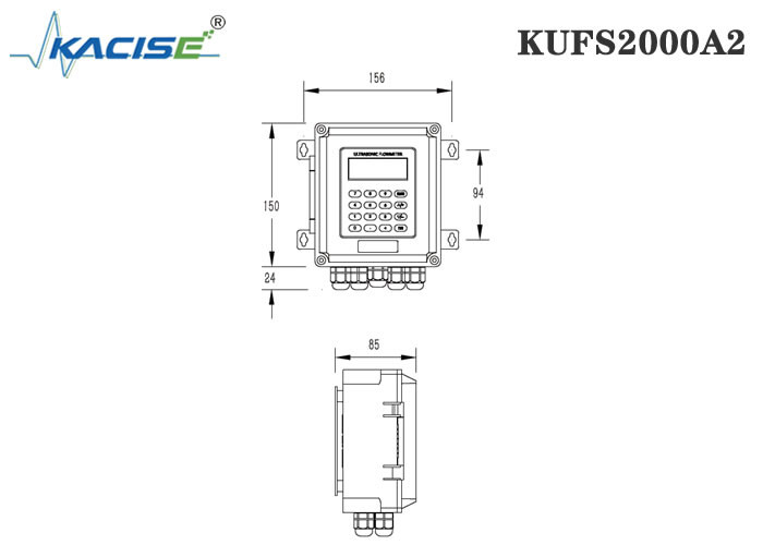 KUFS2000A2 Wall Mount Insertion Ultrasonic Flow Meter For Size DN50 - DN6000 Pipe