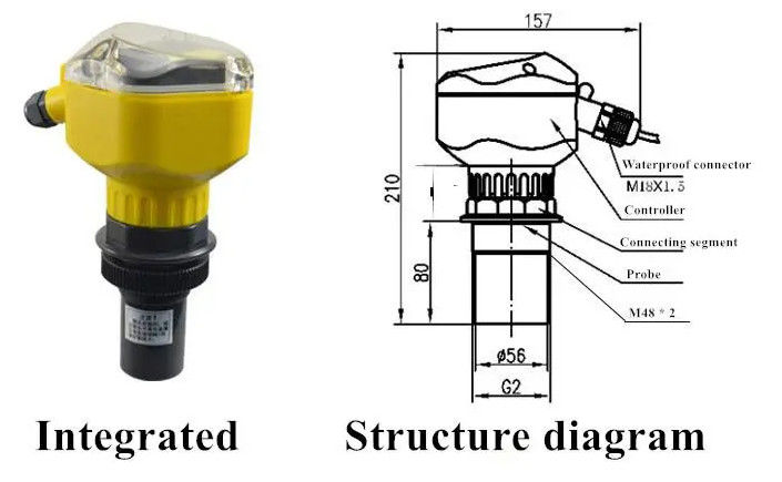 20m Range Ultrasonic Level Meter with RS485 Output and 24V Power Supply for Non-Contact Liquid Level Measurement