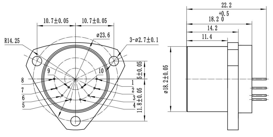 Multifunctional miniaturized range detector with accelerometer for various industries with Ф18.2mm X23mm size