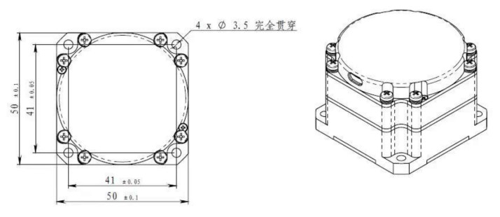 High precision gyroscope detects angular velocity in real time with weight ＜130g and Dimensions