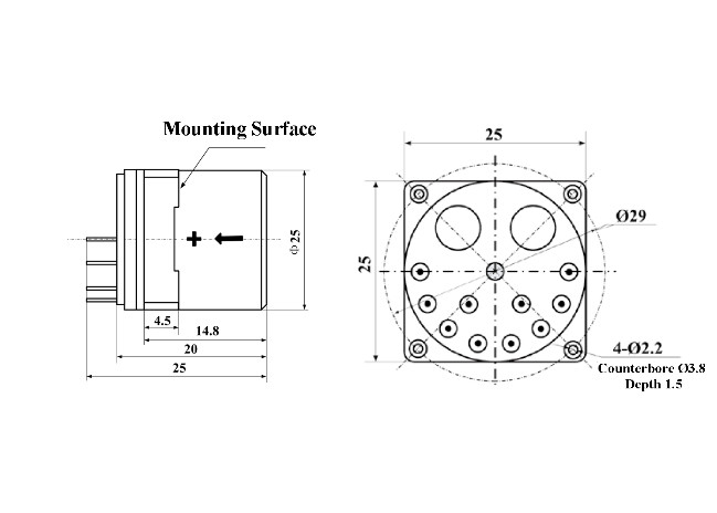 Quartz acceleration sensor for mechanical vibration monitoring with Input Range ±10(g)