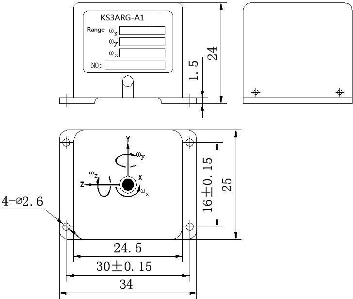 Low power triaxial angular rate gyroscope, can be applied to robots, Storage temperature -65 ~ +125(°C), Weight ≤40(g)