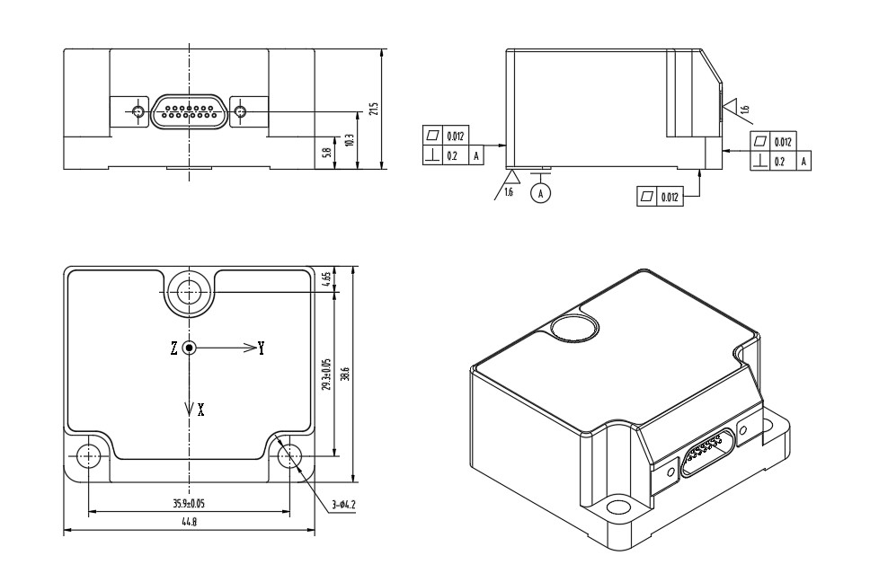 1.5W Power Consumption Inertial Measurement Unit with Low Cross Coupling of 0.1%