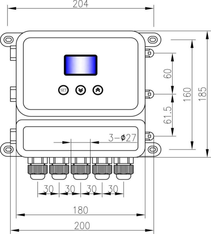 IP65 0-99999.99m3/h Ultrasonic Flow Meter With POM ABS Split Shell Material