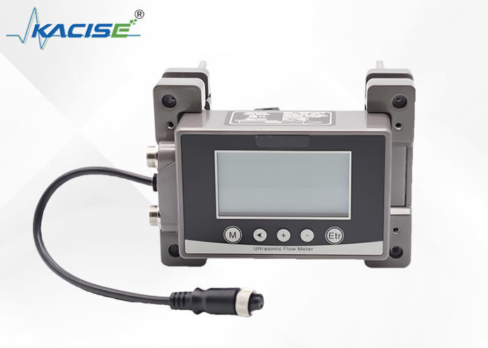 KUF100 Ultrasonic Flow Meter with 4-20mA Output, Industrial Plastic Material, and 256*128 Backlit LCD Display