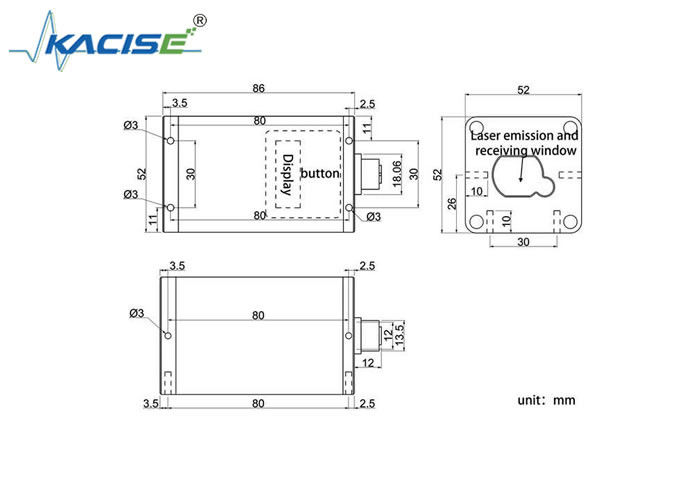 KLSB High-Precision Laser Ranging Sensor with 30/60/100/150m Measuring Range ±3mm Accuracy and 3...20Hz Frequency for Intelligent Transportation