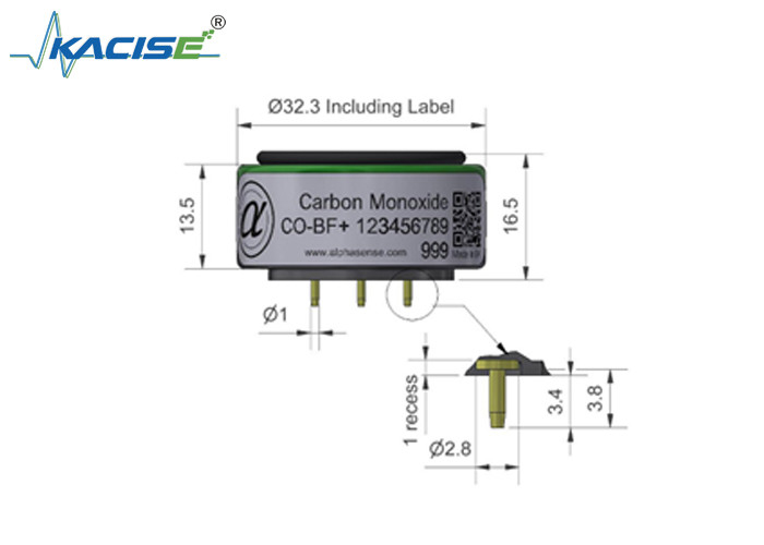 CO-BF/CO-BF Carbon Monoxide Sensor Response Time 25 Resolution 0.5 for Industrial