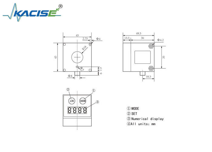 KLSA Series Laser Ranging Sensors Maximum Measuring Distance 22m Enclosure Protection Level IP65 For Industry And Manufacturing