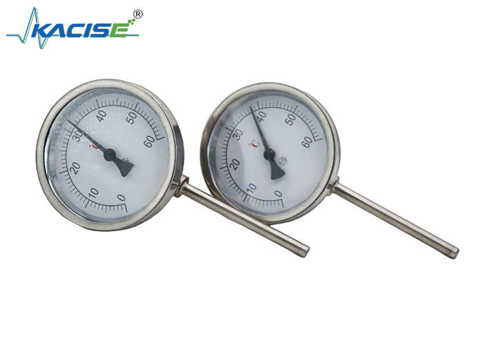 WSS-411W Industrial Bimetallic Thermometer with Stainless Steel 304/316, Customizable Stem Length, and No Power Supply Required