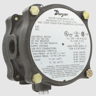 Dwyer Explosion-proof Differential Pressure Switch (Models 1950G-0-B-120-NA & 1950G-00-B-240)