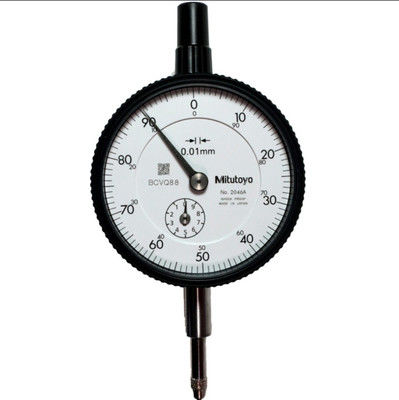 Mitutoyo Dial Gauge with 10 mm Range 0.01 mm Graduation for Precision Dimensional Measurement and Environmental Resistance