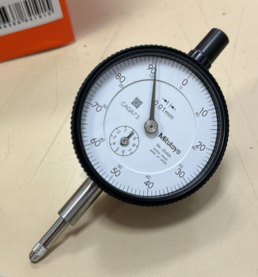 Mitutoyo Dial Gauge with 10 mm Range 0.01 mm Graduation for Precision Dimensional Measurement and Environmental Resistance