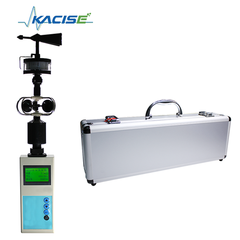 KQL-QXY Handheld Weather Station with 16 Compass Directions Wind Direction, 128x64 Backlit LCD Display, and 38,000 Records Storage