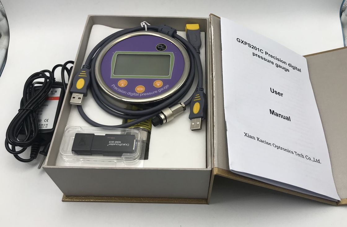 Stainless Steel High Precision Digital Pressure Gauge with Touch Button and Data Logger GXPS201C