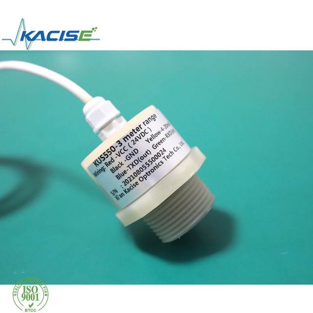 NPT PTFE Ultrasonic Level Sensor Anti Corrosion Chemical Liquid Measurement